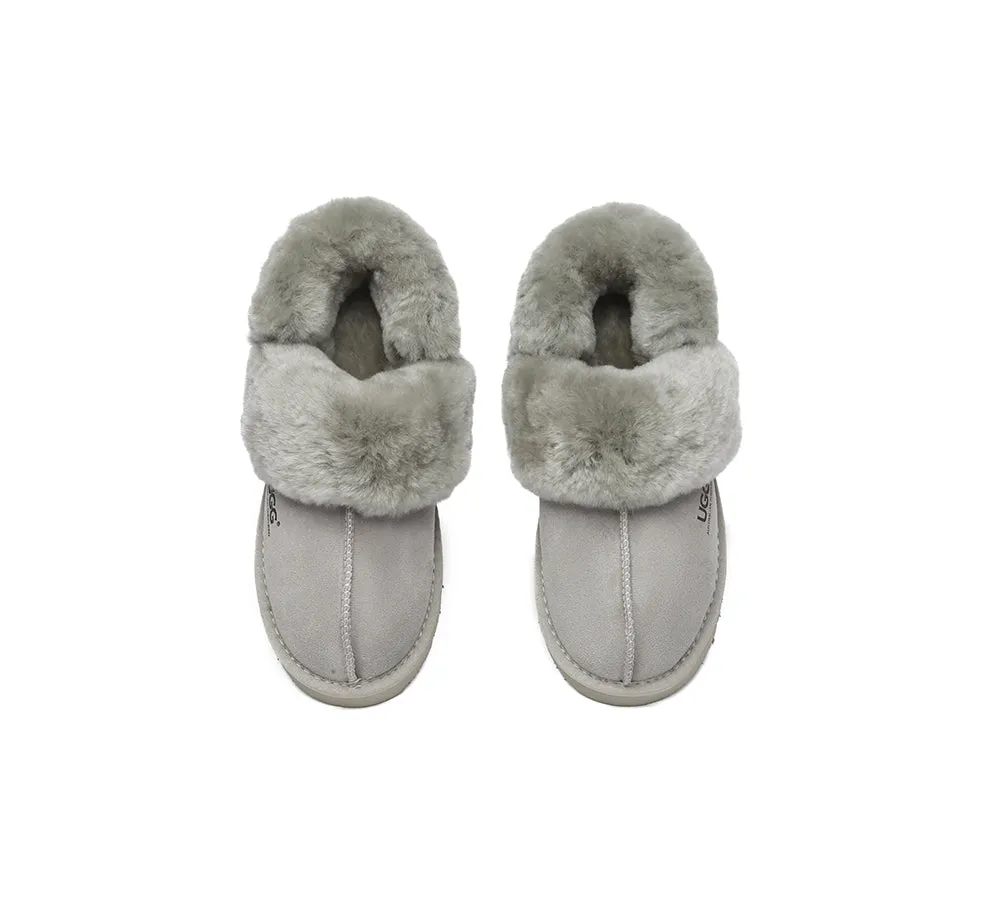 3-Way Style UGG Women Slippers Removable Wool Strap Slingback Muffin Fluffy