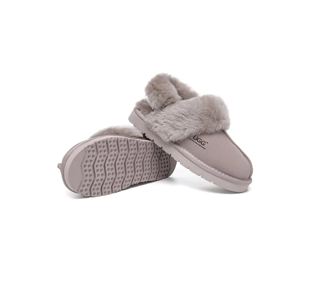 3-Way Style UGG Women Slippers Removable Wool Strap Slingback Muffin Fluffy