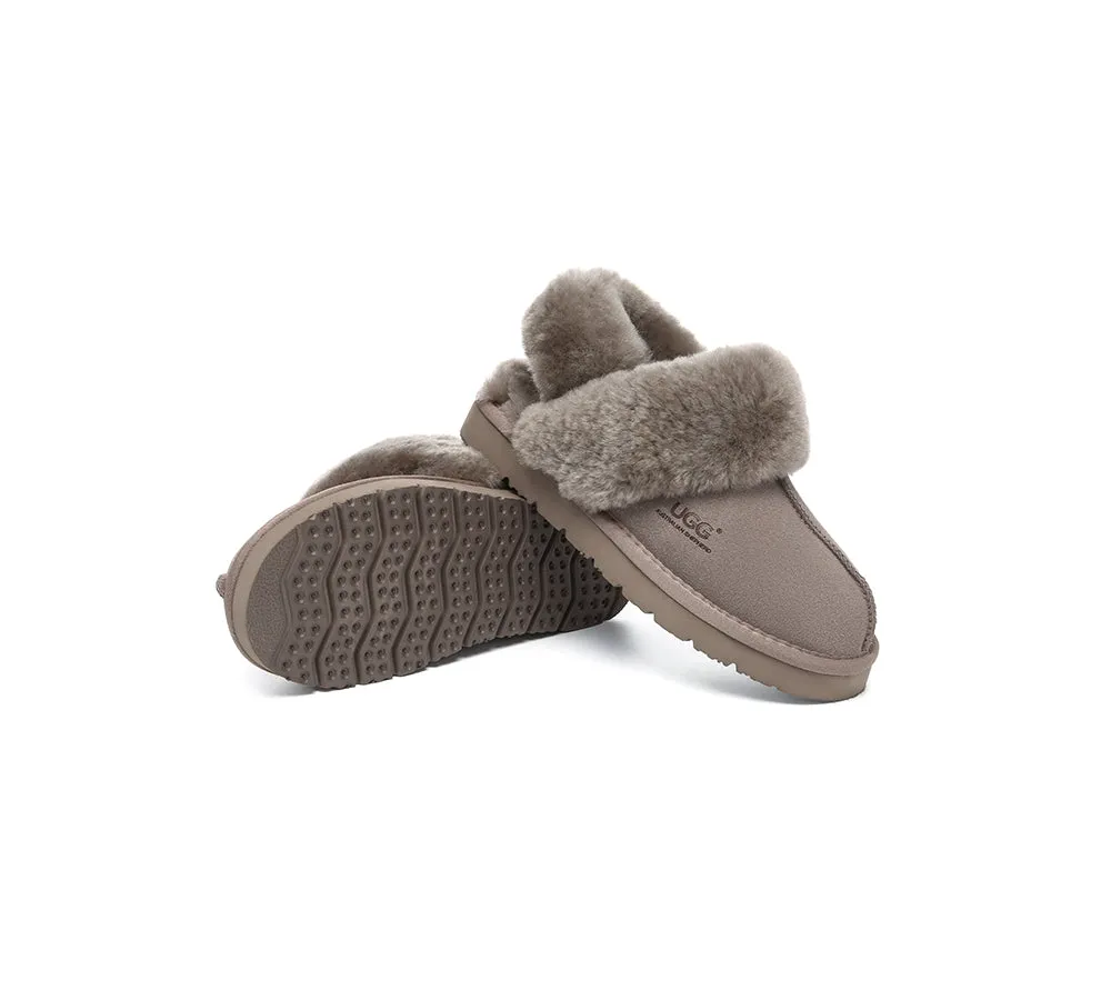 3-Way Style UGG Women Slippers Removable Wool Strap Slingback Muffin Fluffy