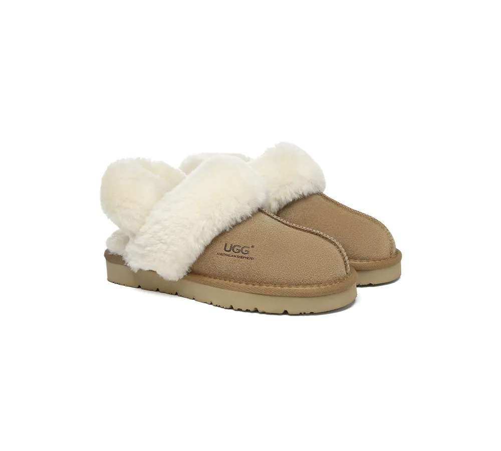 3-Way Style UGG Women Slippers Removable Wool Strap Slingback Muffin Fluffy