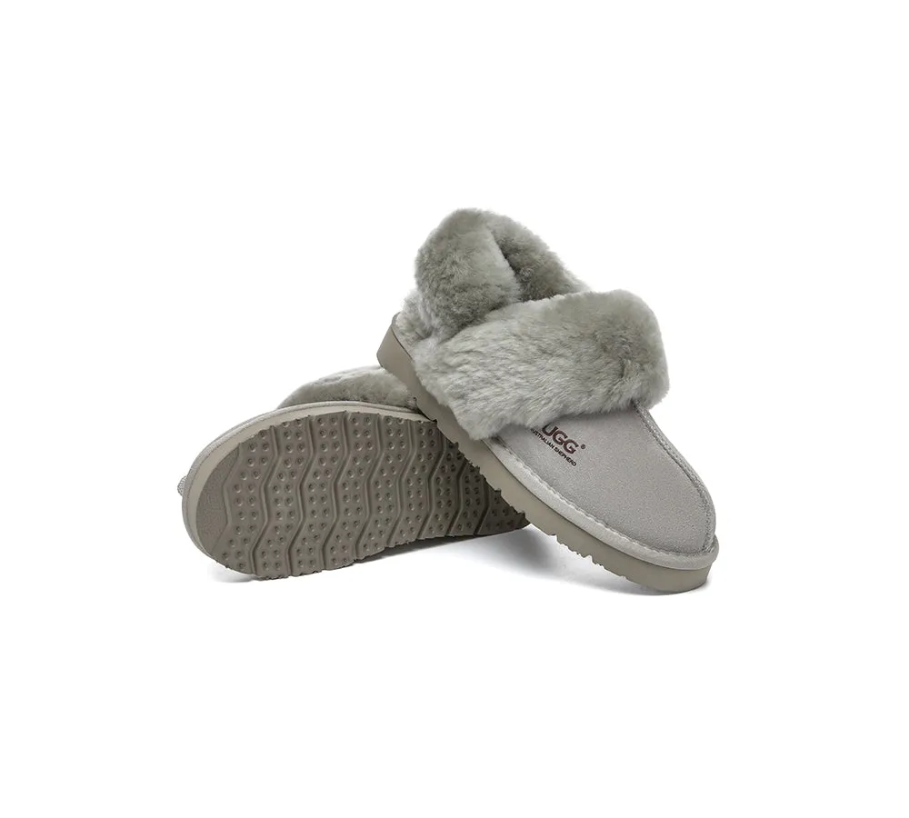 3-Way Style UGG Women Slippers Removable Wool Strap Slingback Muffin Fluffy