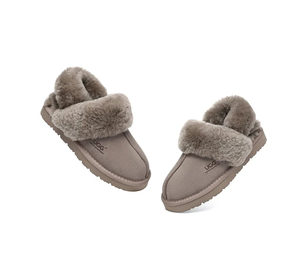 3-Way Style UGG Women Slippers Removable Wool Strap Slingback Muffin Fluffy