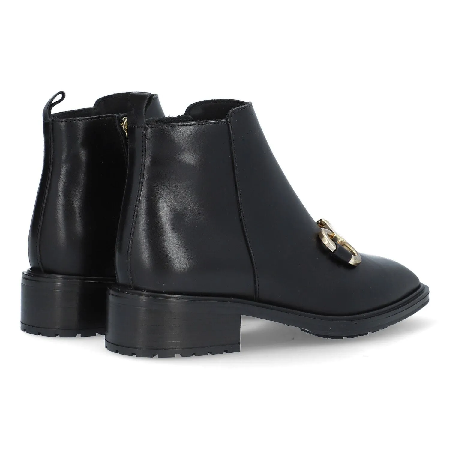 Alpe Leather Buckle Ankle Boots