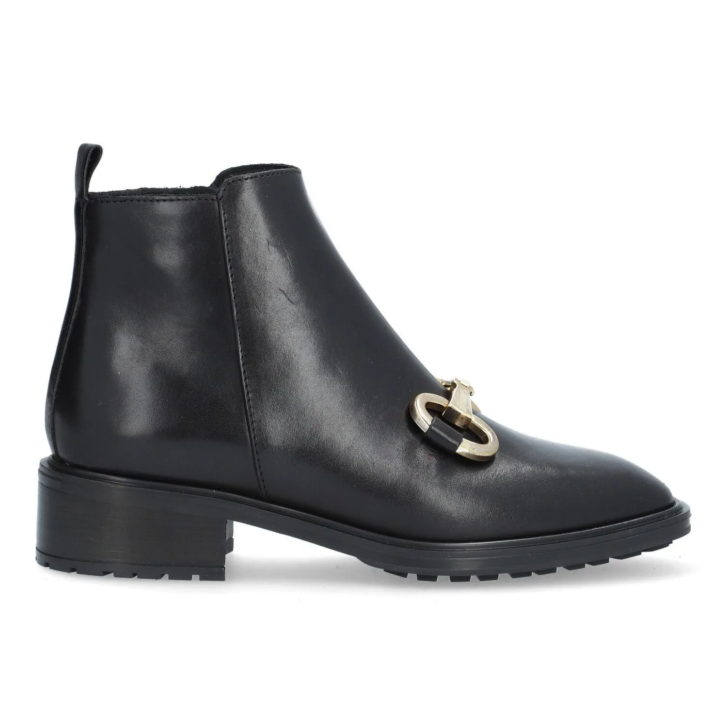 Alpe Leather Buckle Ankle Boots