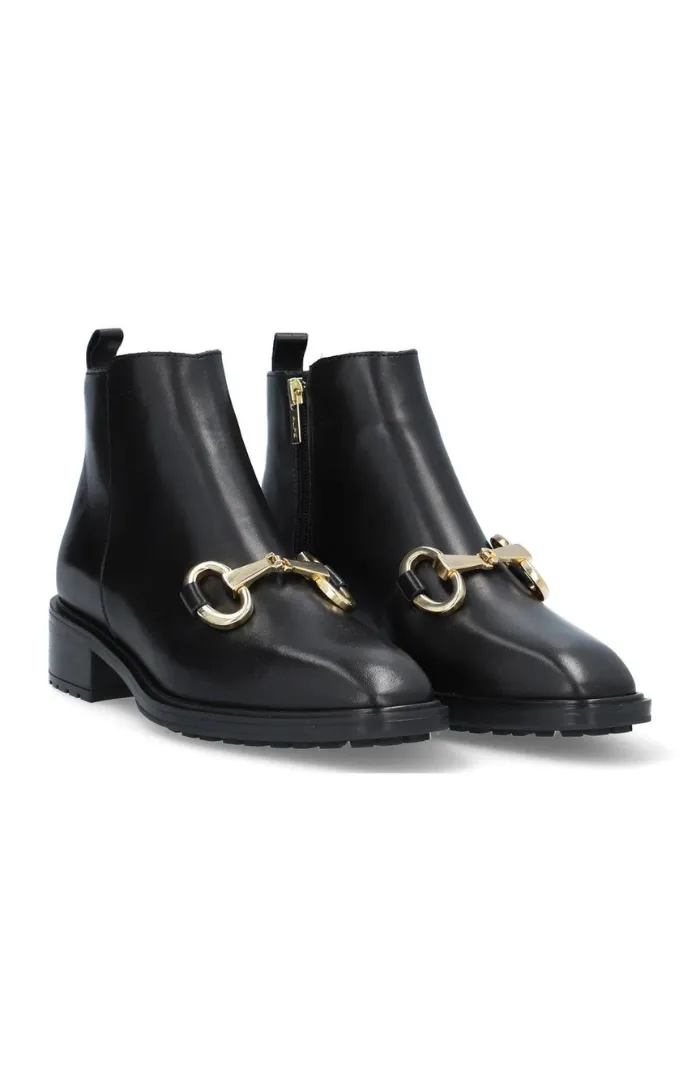 Alpe Leather Buckle Ankle Boots