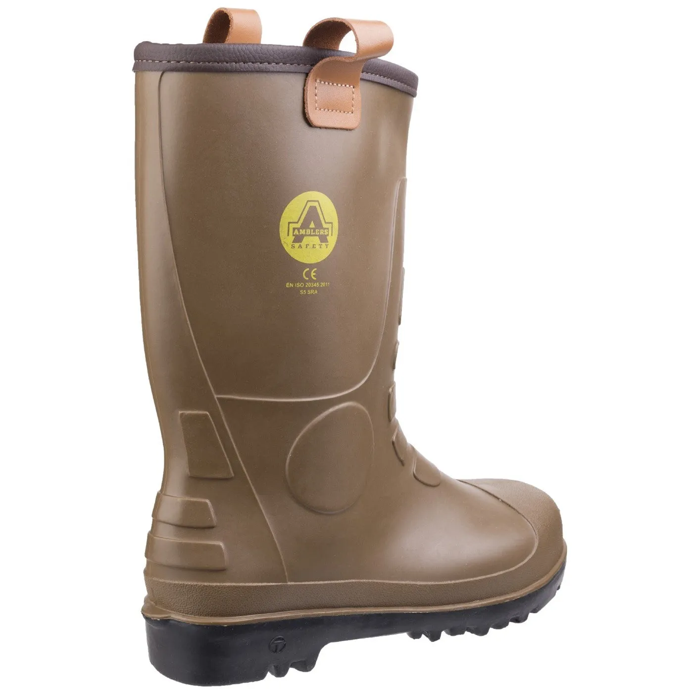 Amblers Safety FS95 Waterproof PVC Pull on Safety Rigger Boot S5 Tan