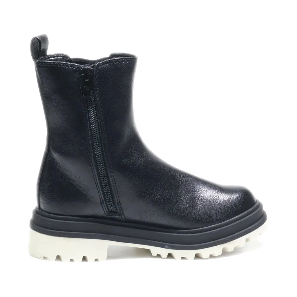 Art Class Ankle Boots Leather Black Colour For Kids