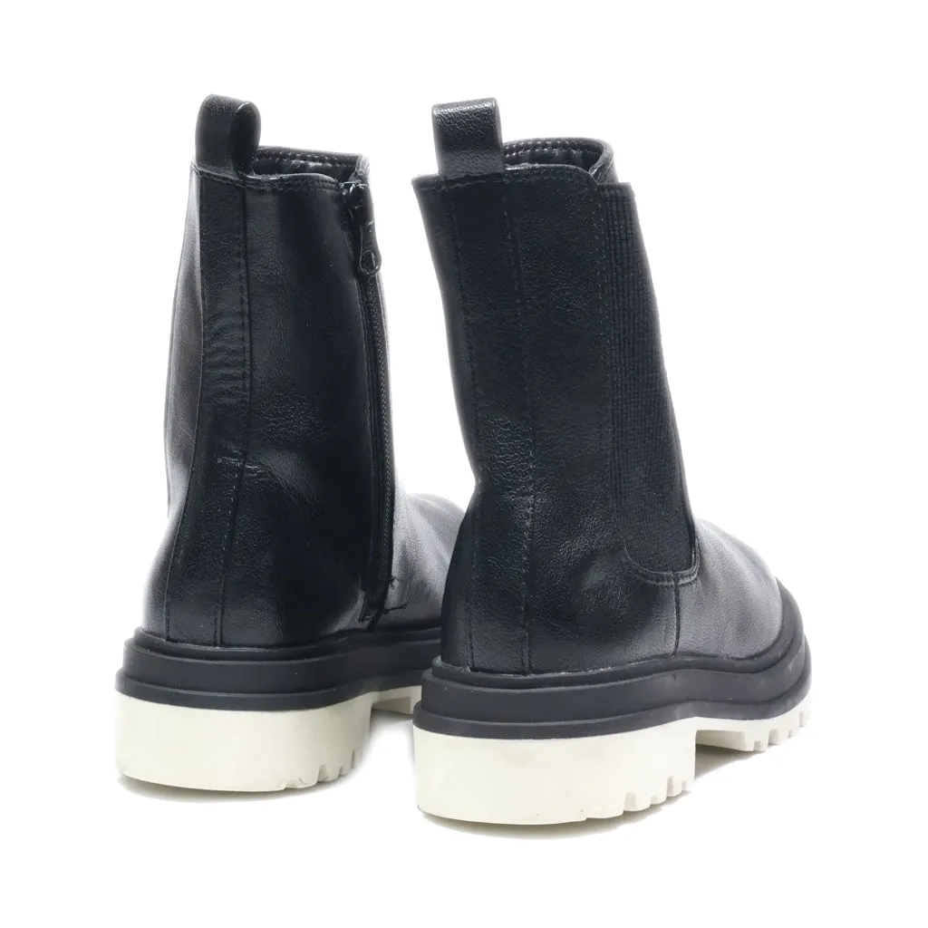 Art Class Ankle Boots Leather Black Colour For Kids