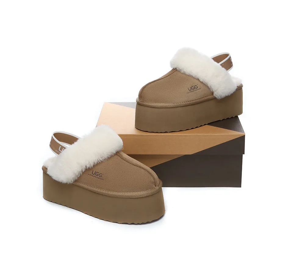 AUSTRALIAN SHEPHERD® UGG Slippers Women Slingback Platform Muffin Plus