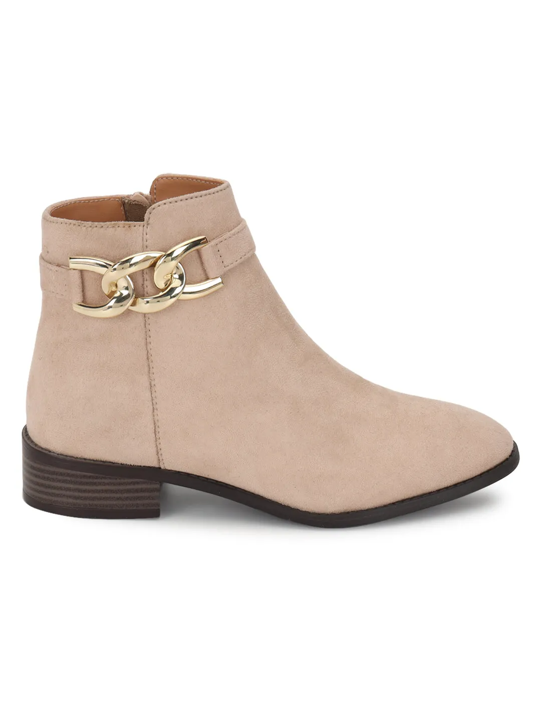 Beige Suede High-End-Fashion Stylish Ankle Boots (TC-OS-BO-02-BEIGSUE)