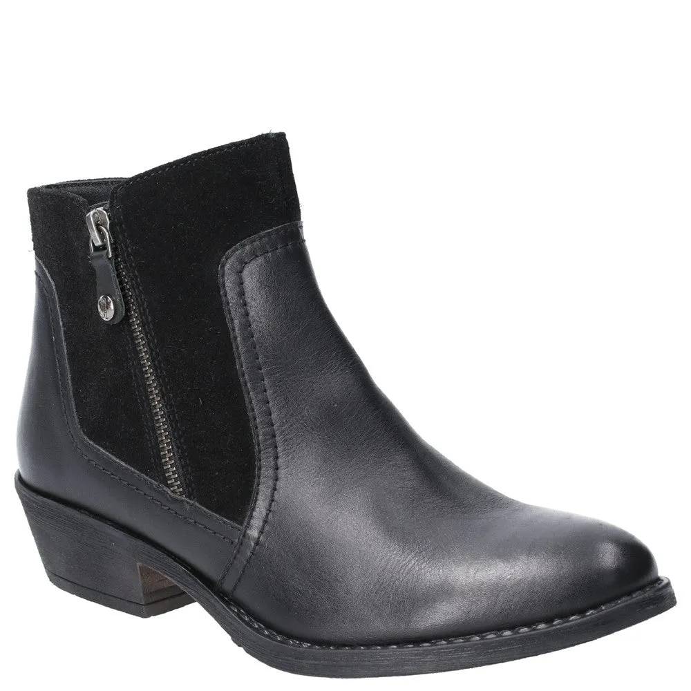 Black Isla Zip-Up Ankle Boots