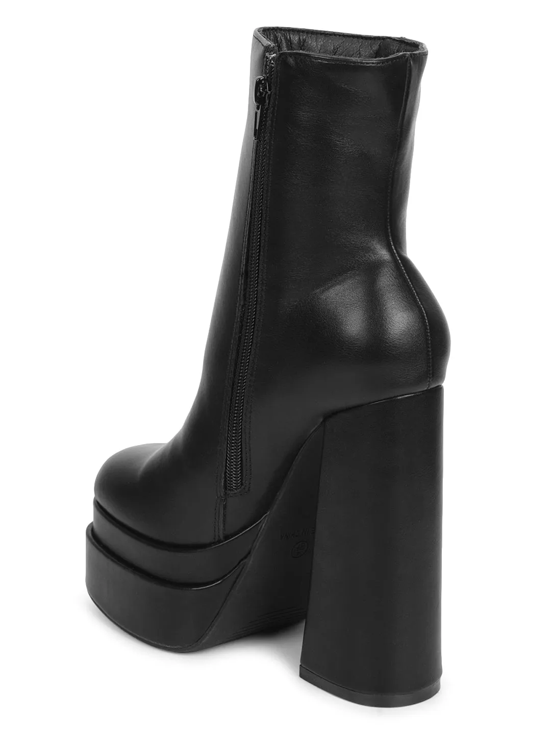 Black PU Block Ankle Boots (TC-GOWN50-BLK)