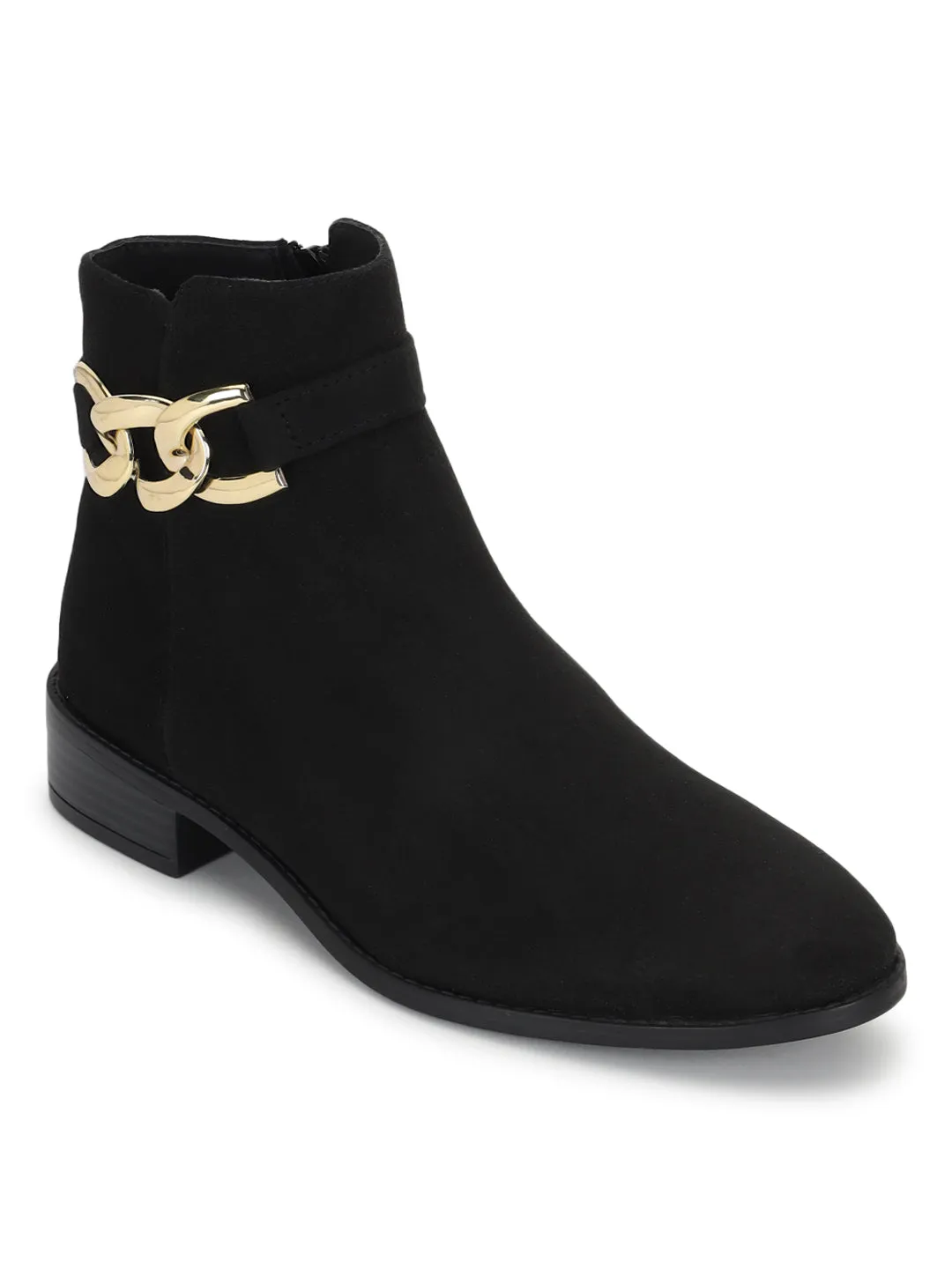 Black Suede High-End-Fashion Stylish Ankle Boots (TC-OS-BO-02-BLKSUE)