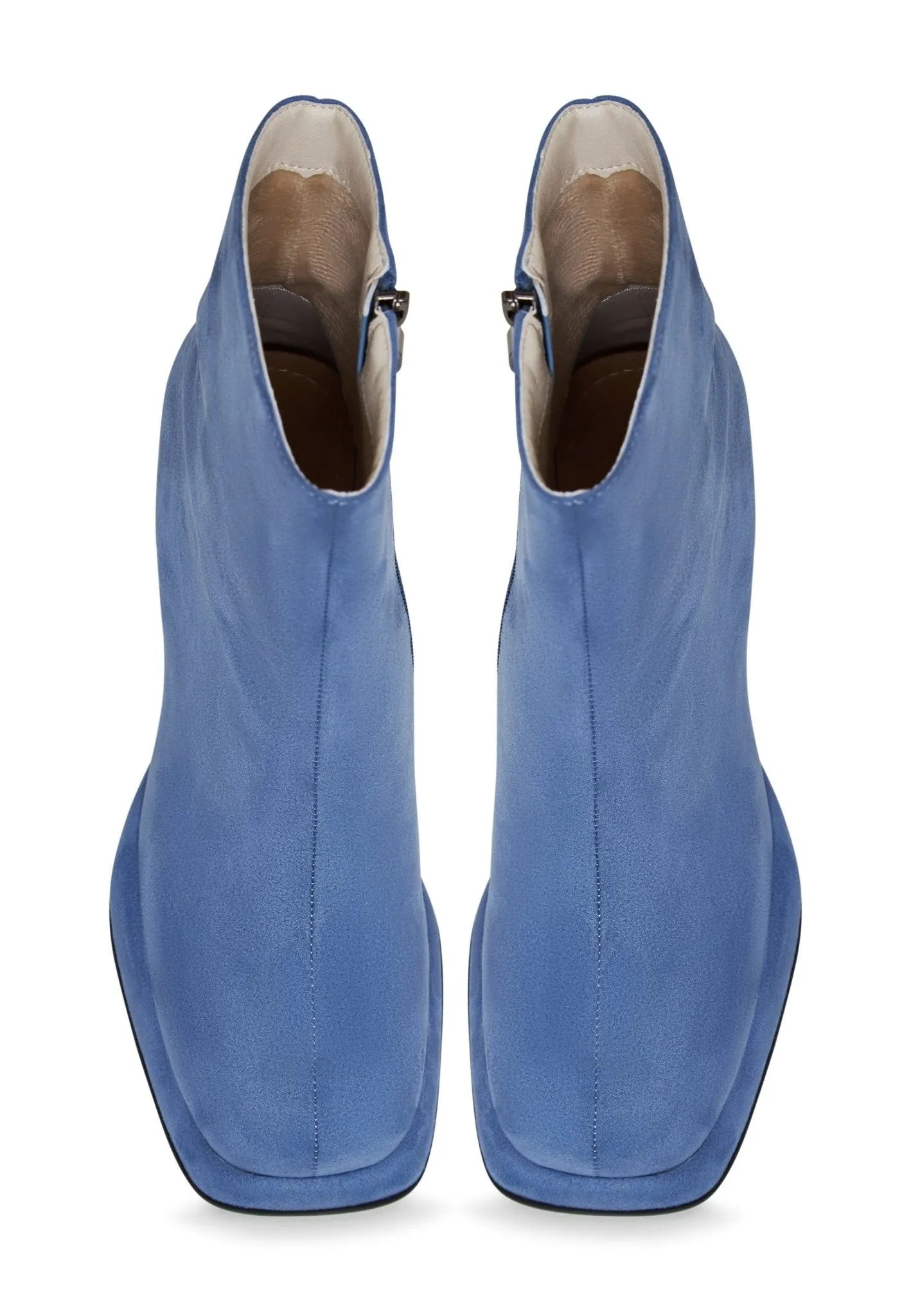 Casual Block Heel Ankle Boots - Blue