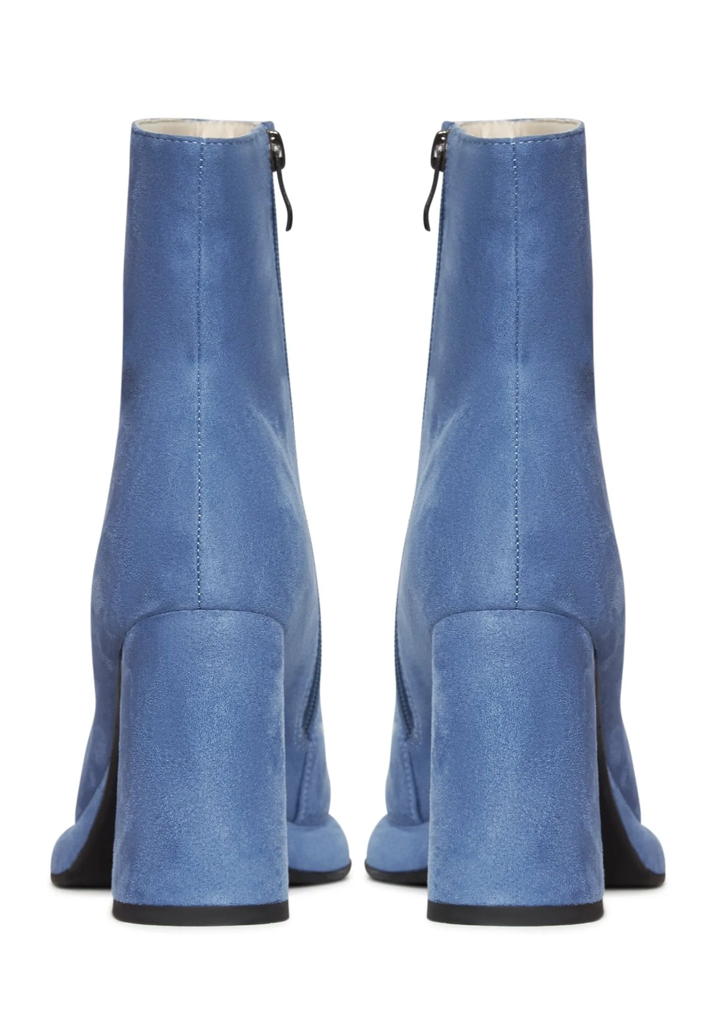 Casual Block Heel Ankle Boots - Blue