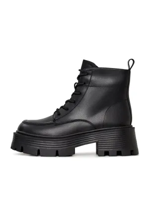 Casual Platform Ankle Boots - Black