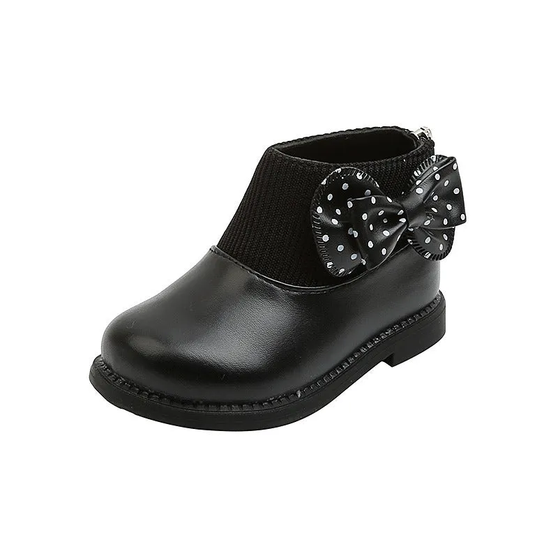 Chirldren Ankle Boots Winter Plush Bow Martin Boots