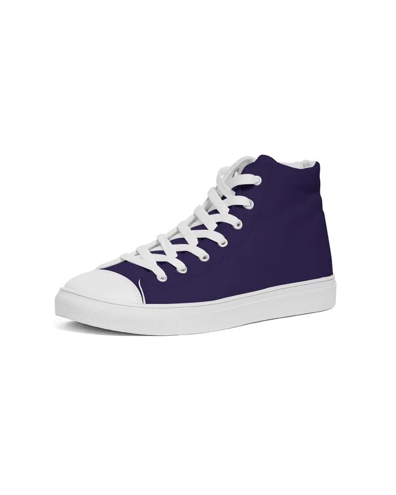 Dark Midtone Blue High-Top Canvas Sneakers | Men's | C80M80Y0K80