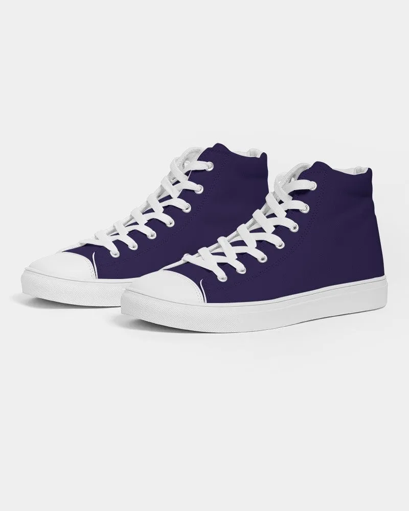 Dark Midtone Blue High-Top Canvas Sneakers | Men's | C80M80Y0K80