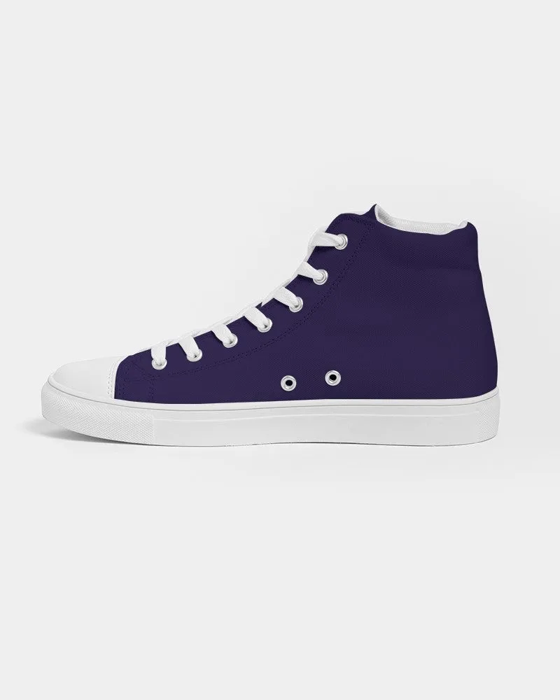 Dark Midtone Blue High-Top Canvas Sneakers | Men's | C80M80Y0K80