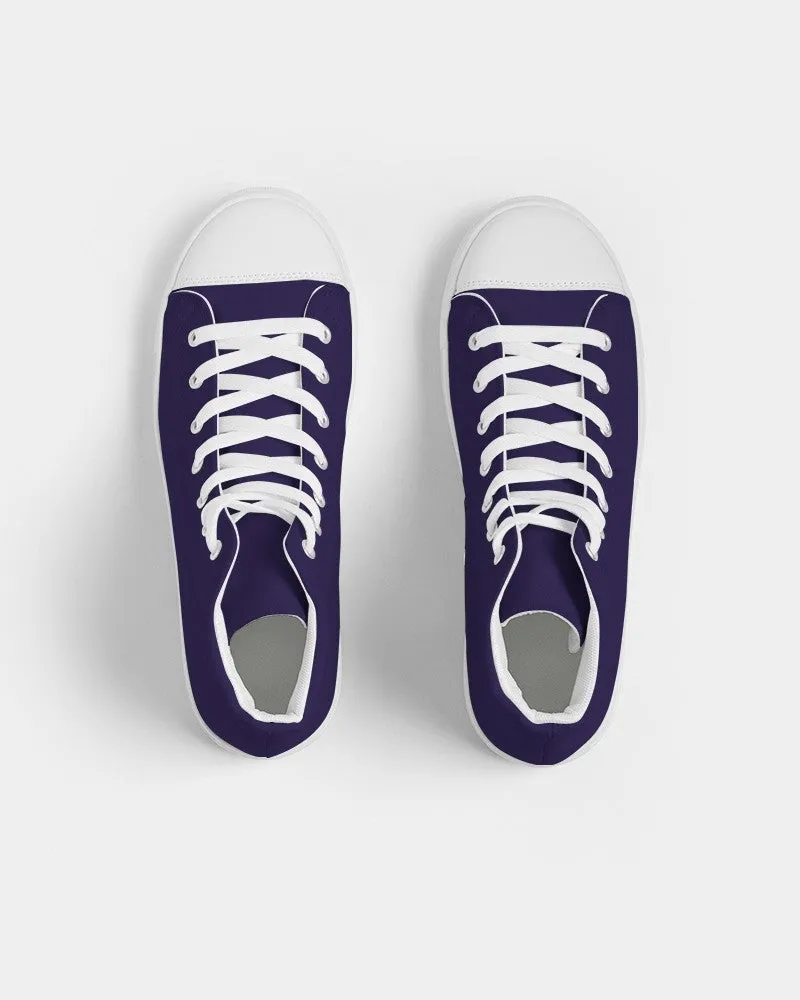 Dark Midtone Blue High-Top Canvas Sneakers | Men's | C80M80Y0K80