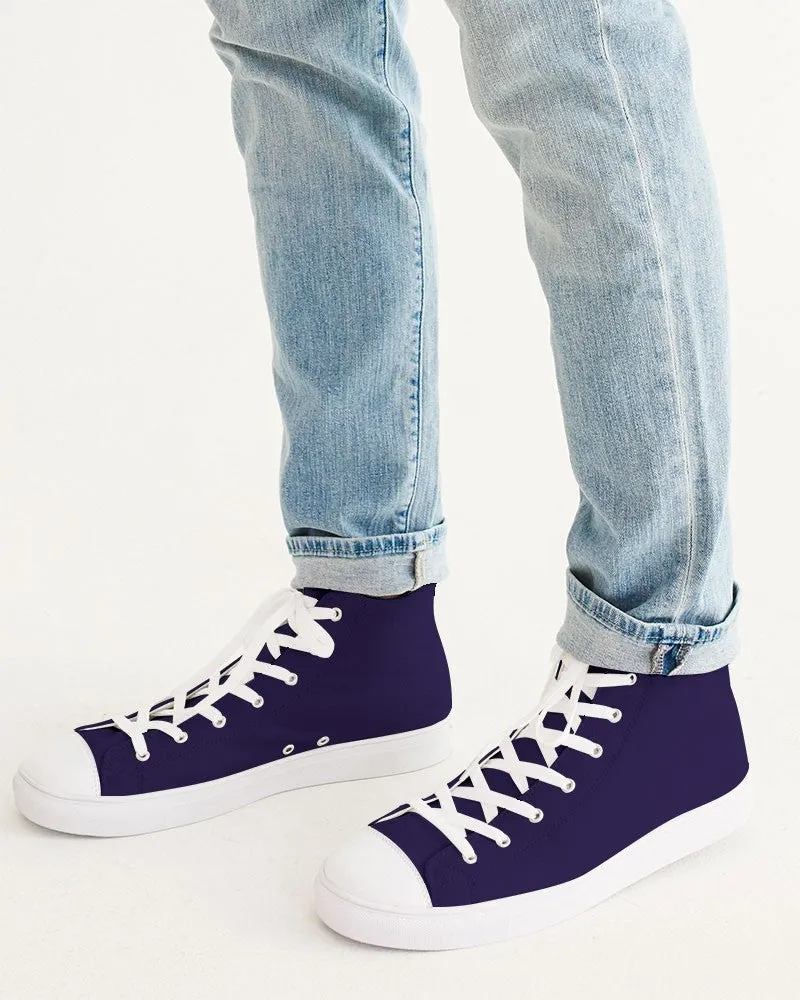 Dark Midtone Blue High-Top Canvas Sneakers | Men's | C80M80Y0K80