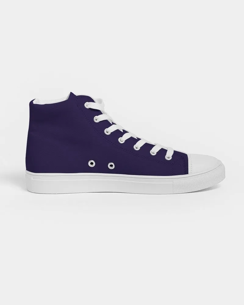 Dark Midtone Blue High-Top Canvas Sneakers | Men's | C80M80Y0K80