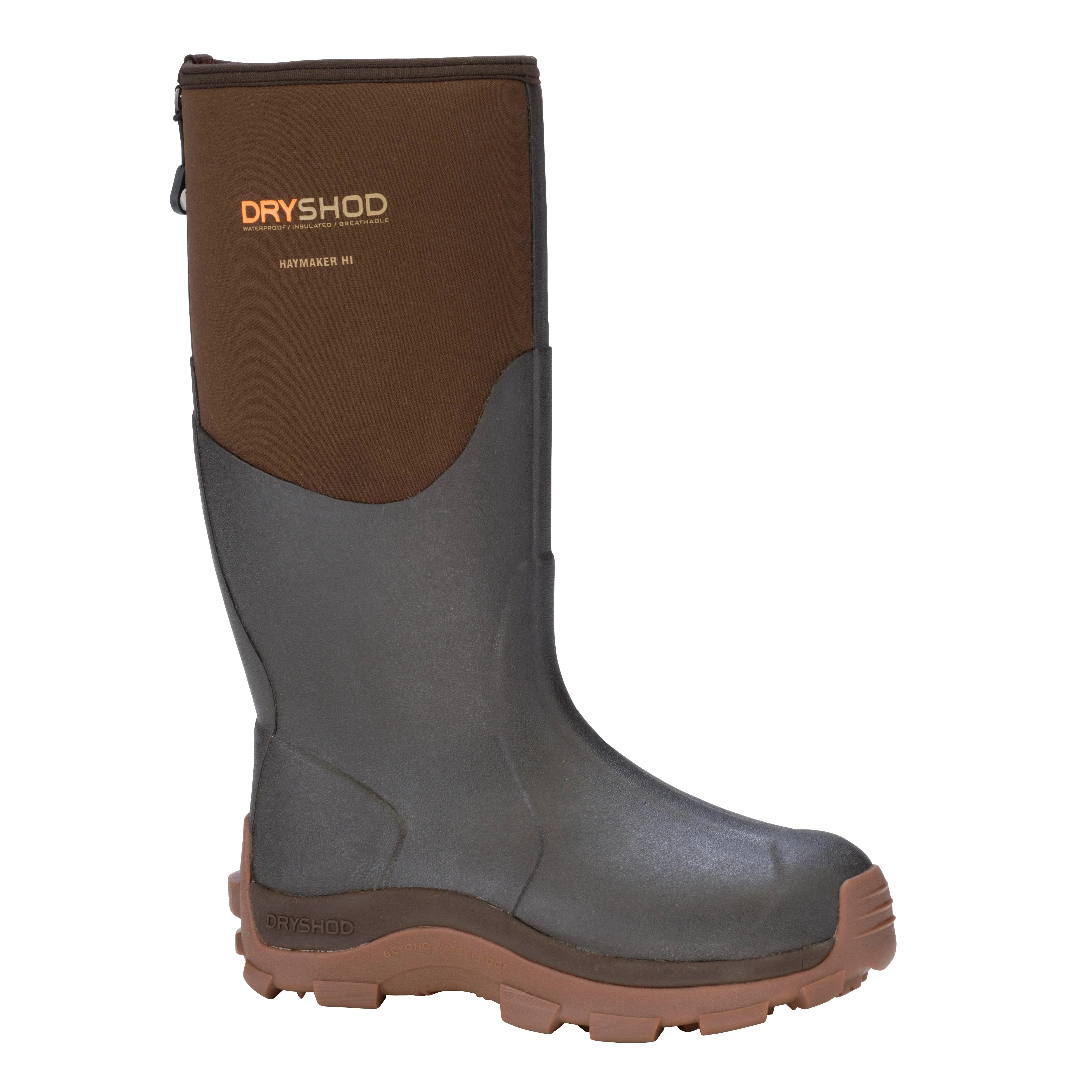 Dryshod Men's Haymaker HI Waterproof Rubber Boot - Brown HAY-MH-BR