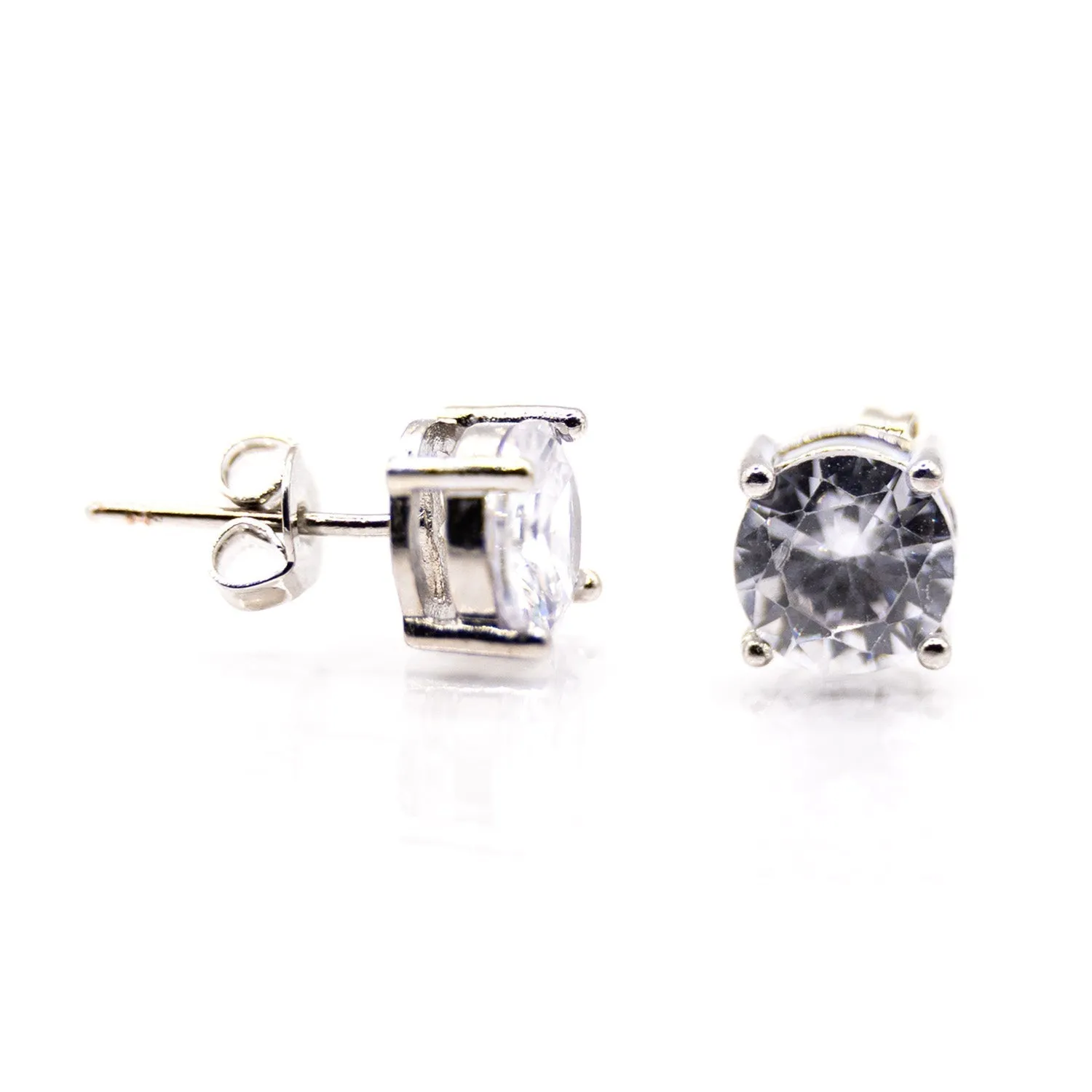 Empire Cove 14K Gold Sterling Silver Dipped Jewelry Cubic Zirconia Stud Earrings