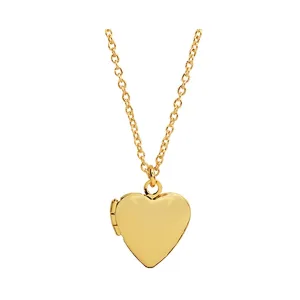 Empire Cove 14K Gold Sterling Silver Dipped Jewelry Heart Locket Pendant Necklace