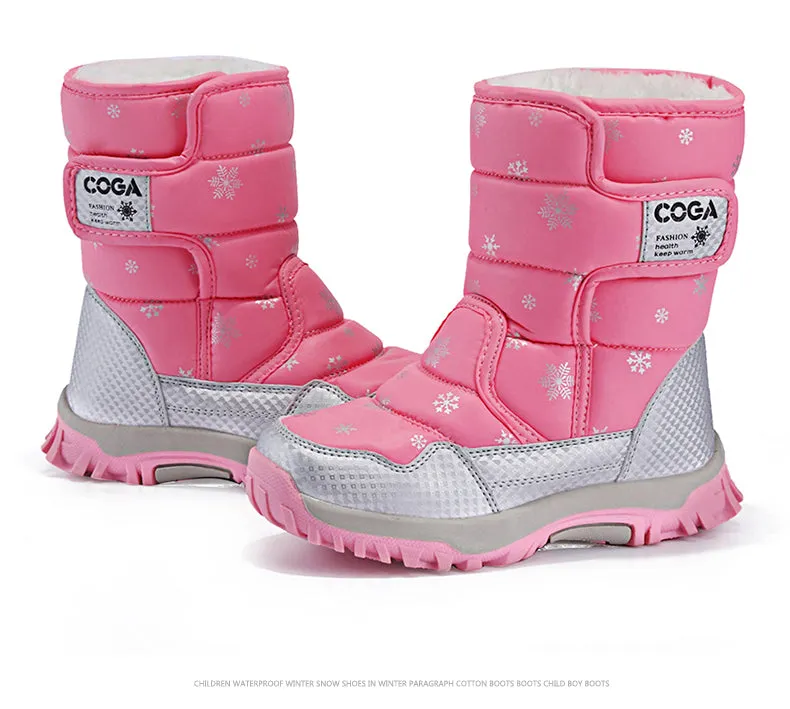 Fashionable Water-proof Girls' Square Toe Snow Boots