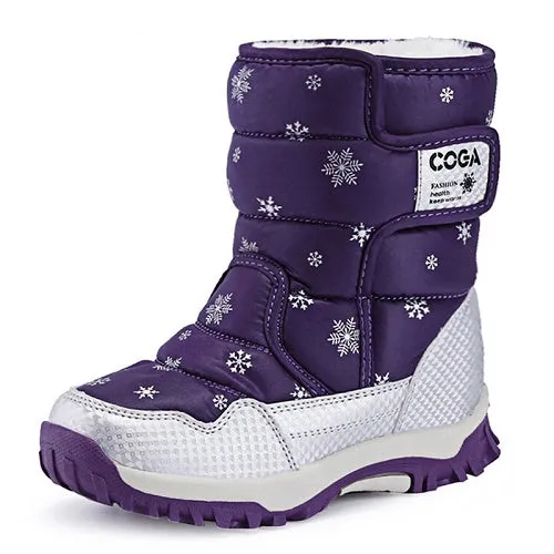 Fashionable Water-proof Girls' Square Toe Snow Boots