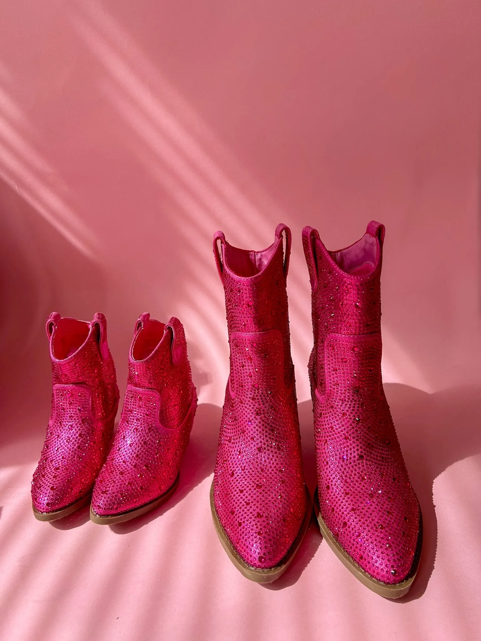 Fuchsia Rhinestone Boots for Mom and Daughter Matching