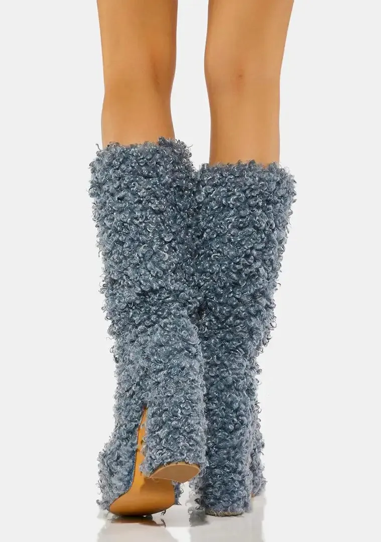 Funki Buys | Boots | Women's Knee-High Fuzzy Platform Boots