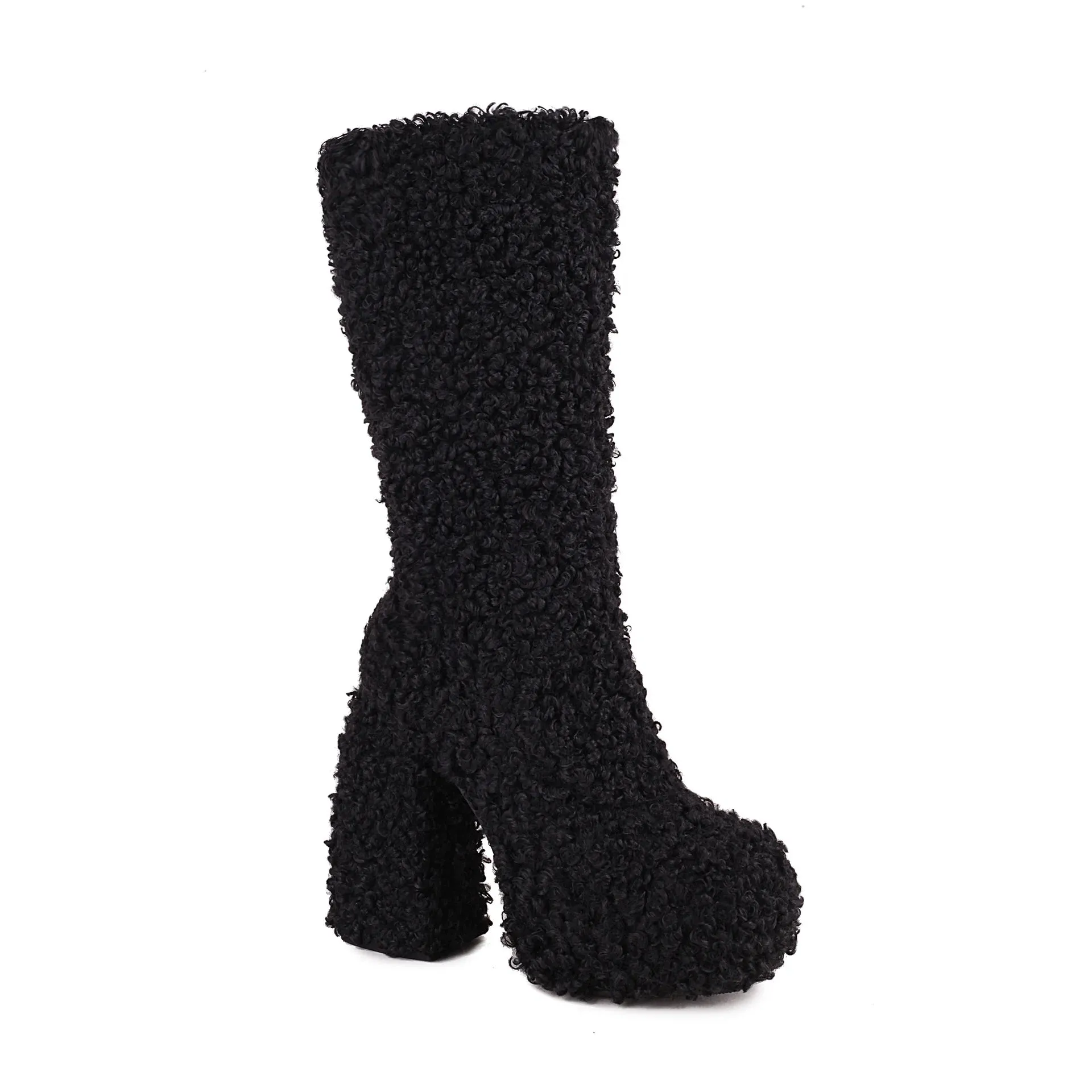 Funki Buys | Boots | Women's Knee-High Fuzzy Platform Boots