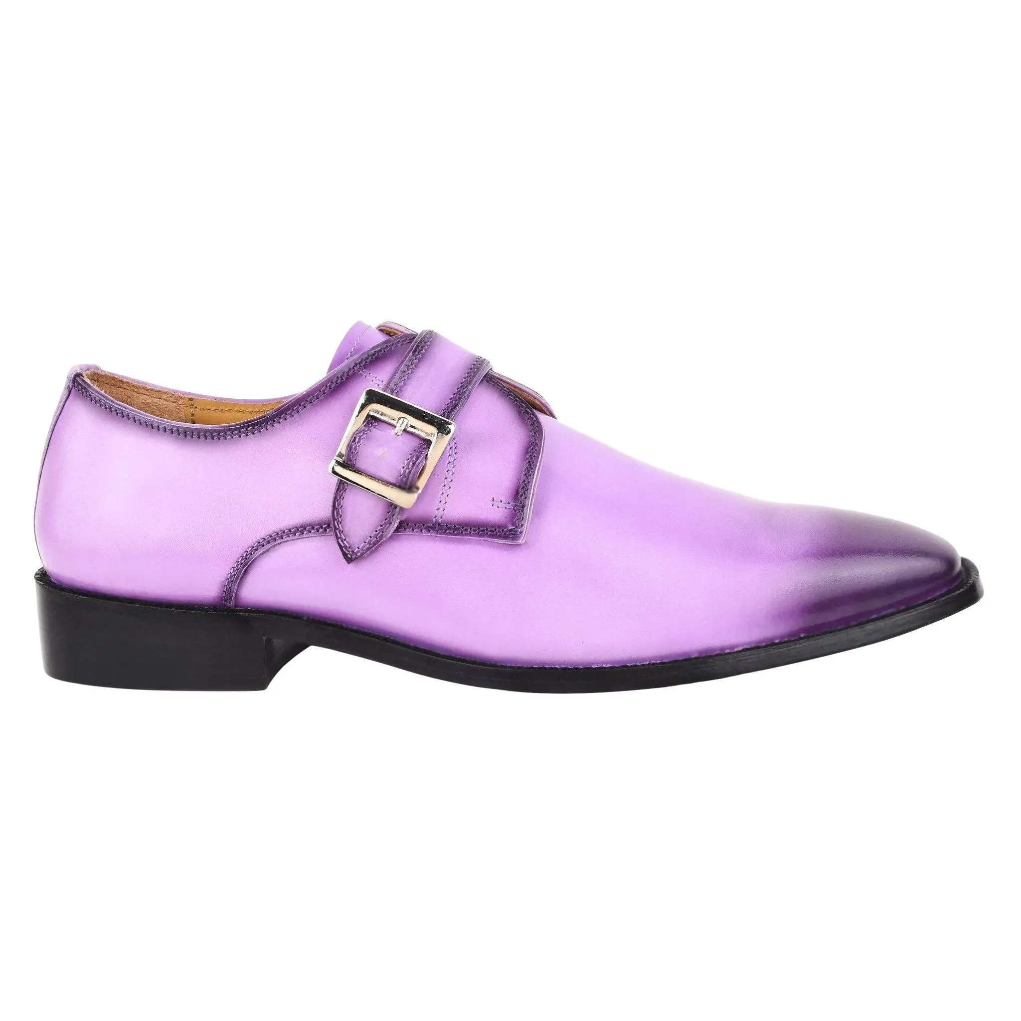 GLORIA Oxford Style Leather Monk Straps