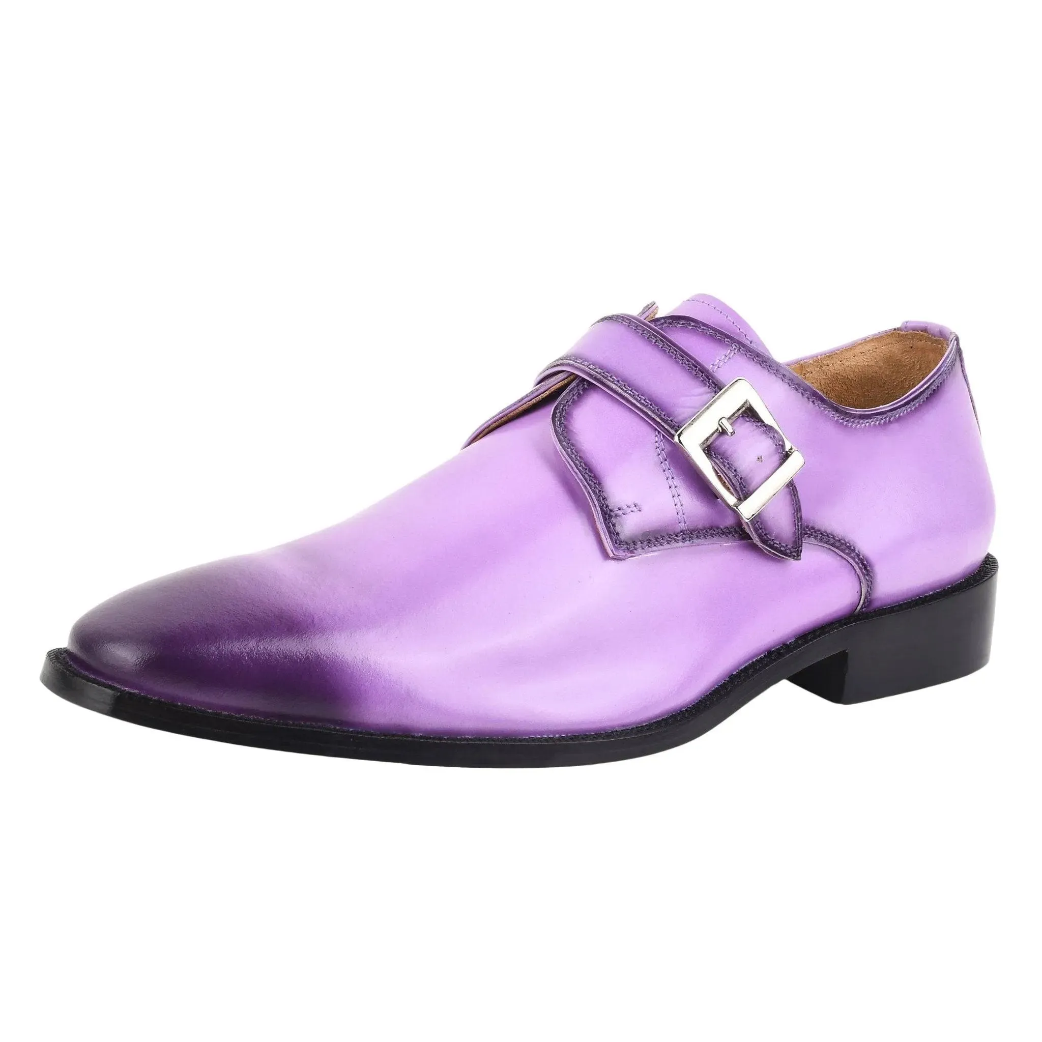 GLORIA Oxford Style Leather Monk Straps