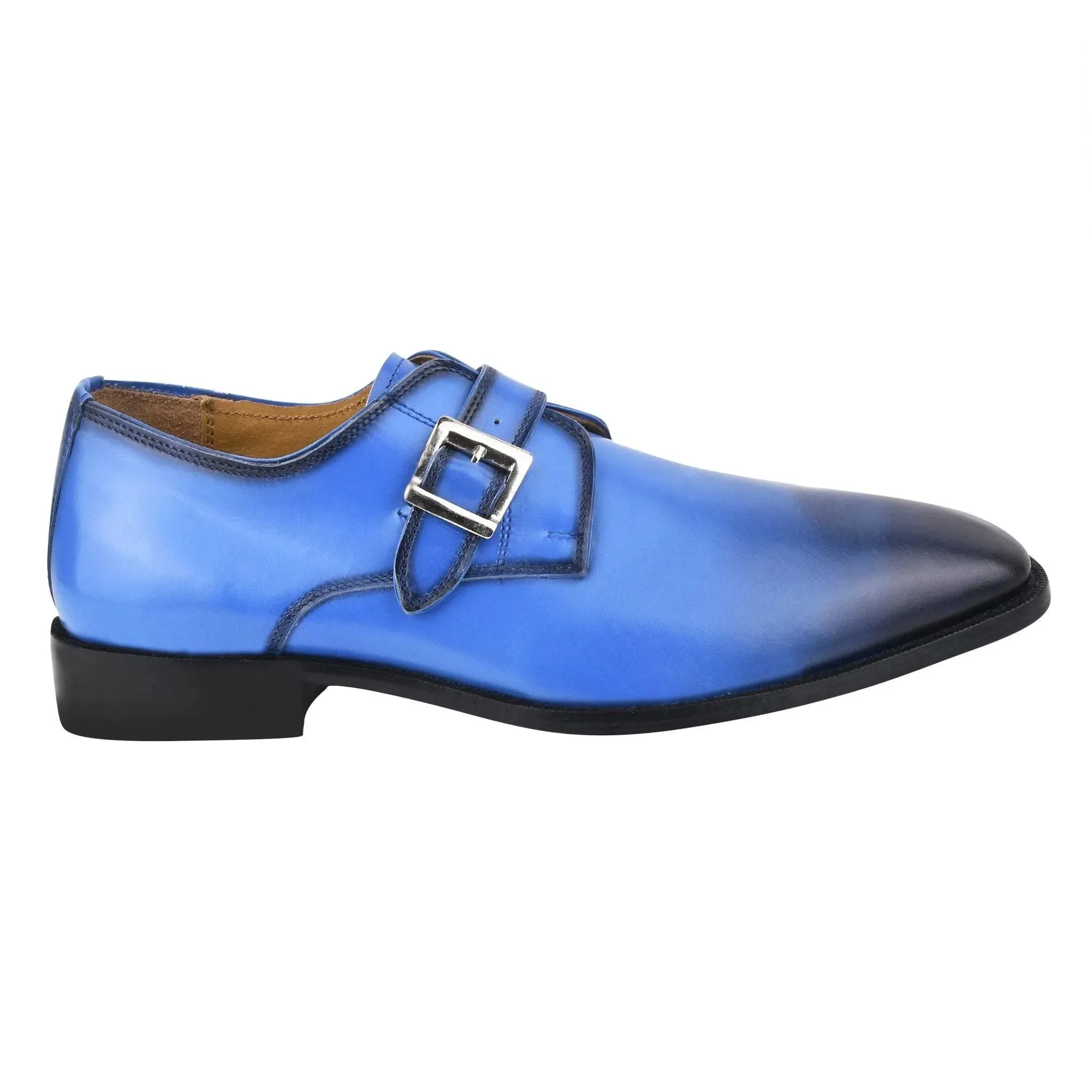 GLORIA Oxford Style Leather Monk Straps