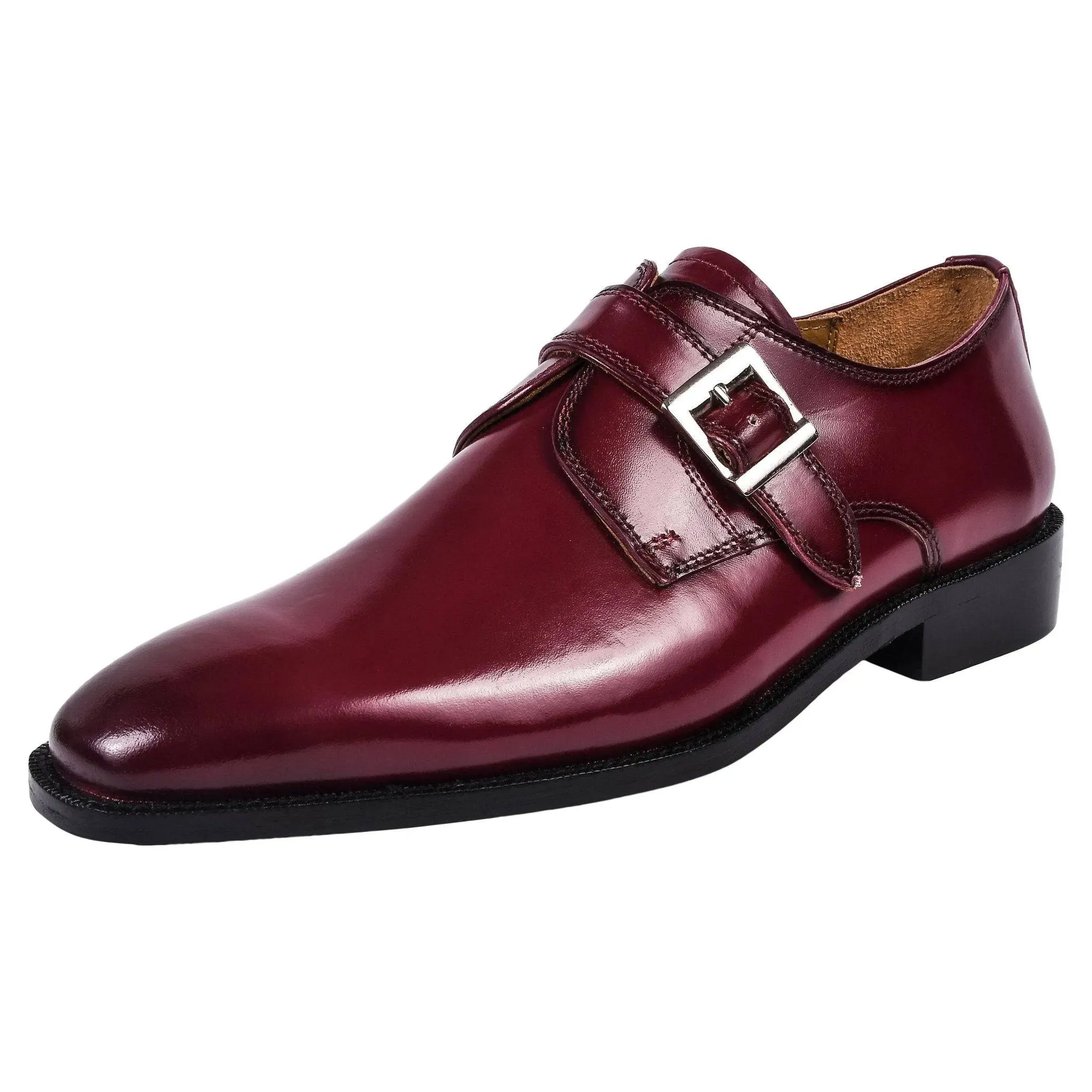 GLORIA Oxford Style Leather Monk Straps