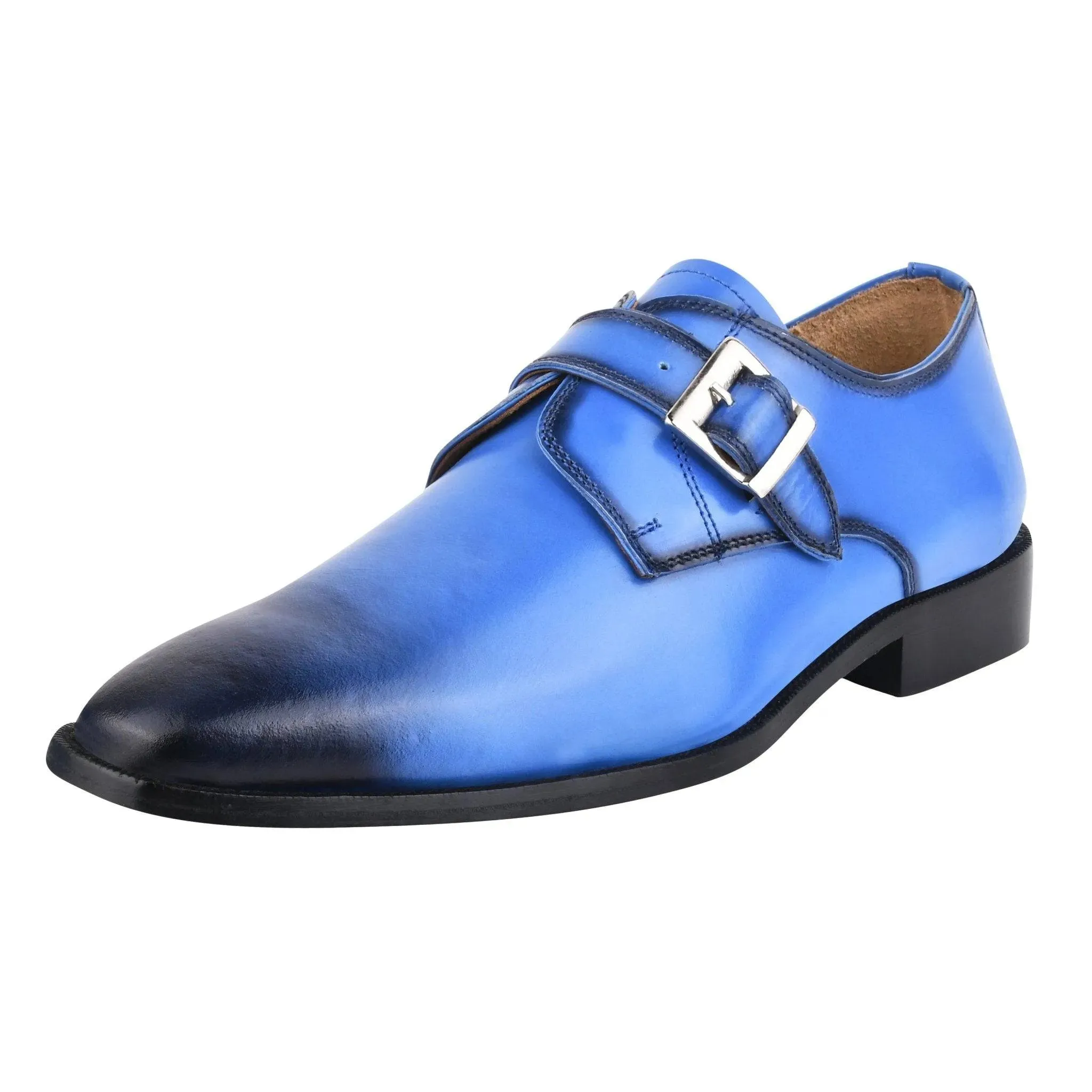 GLORIA Oxford Style Leather Monk Straps