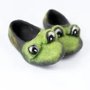 Green Frog toddler slippers