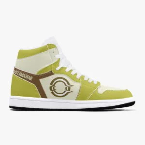 High-Top Leather Sneakers Gold