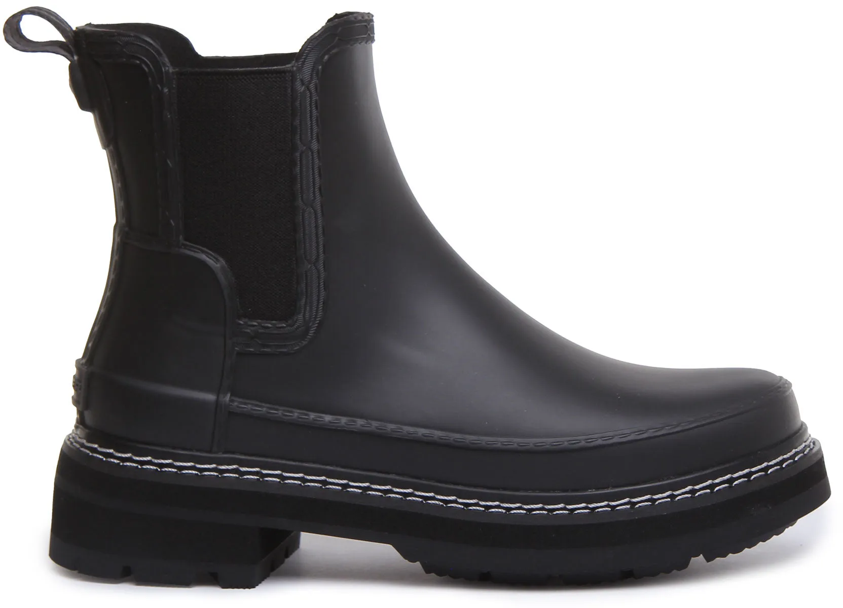 Hunter Refined Stitch Chelsea In Black For Women