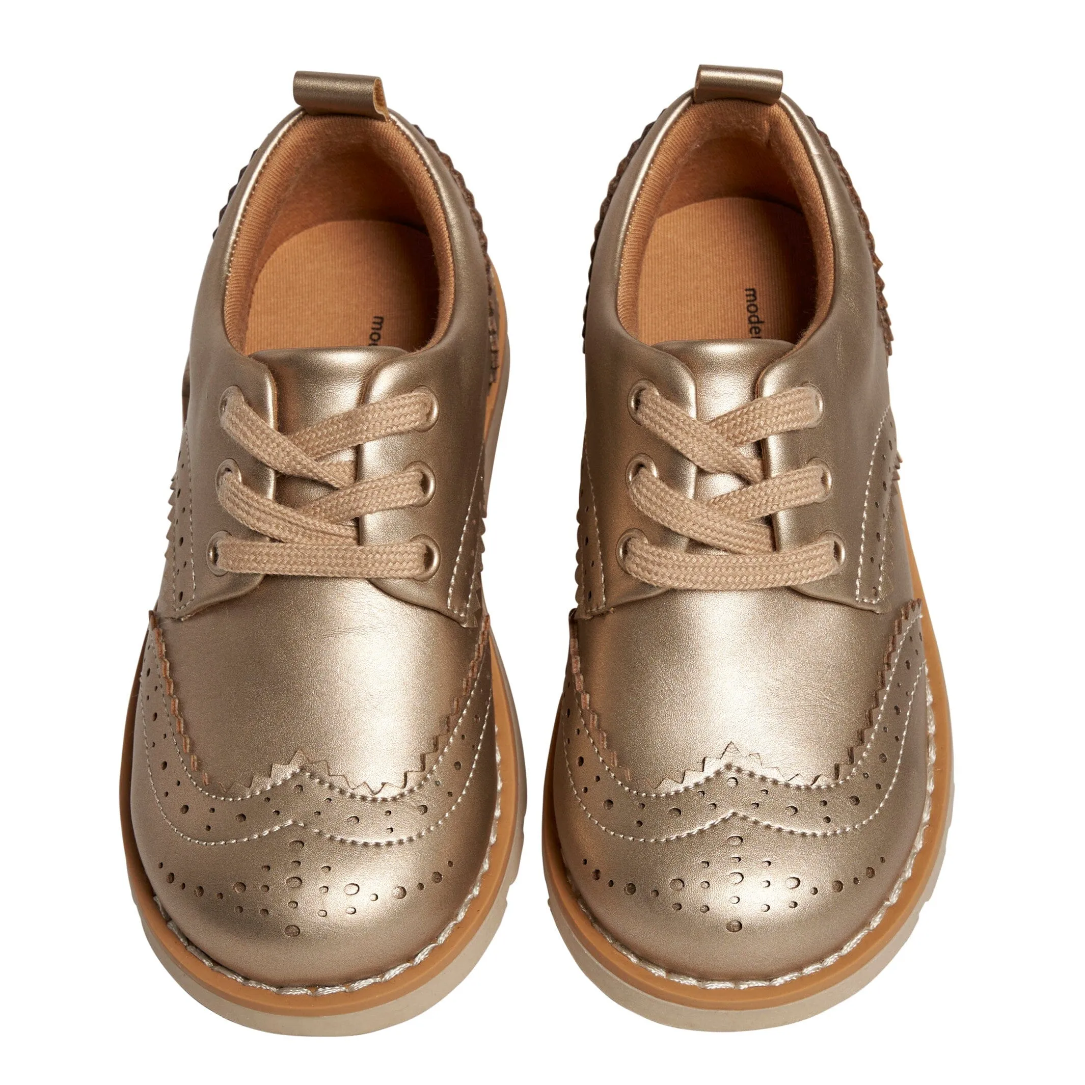 Infant & Toddler Girls Platinum Wingtip Oxfords