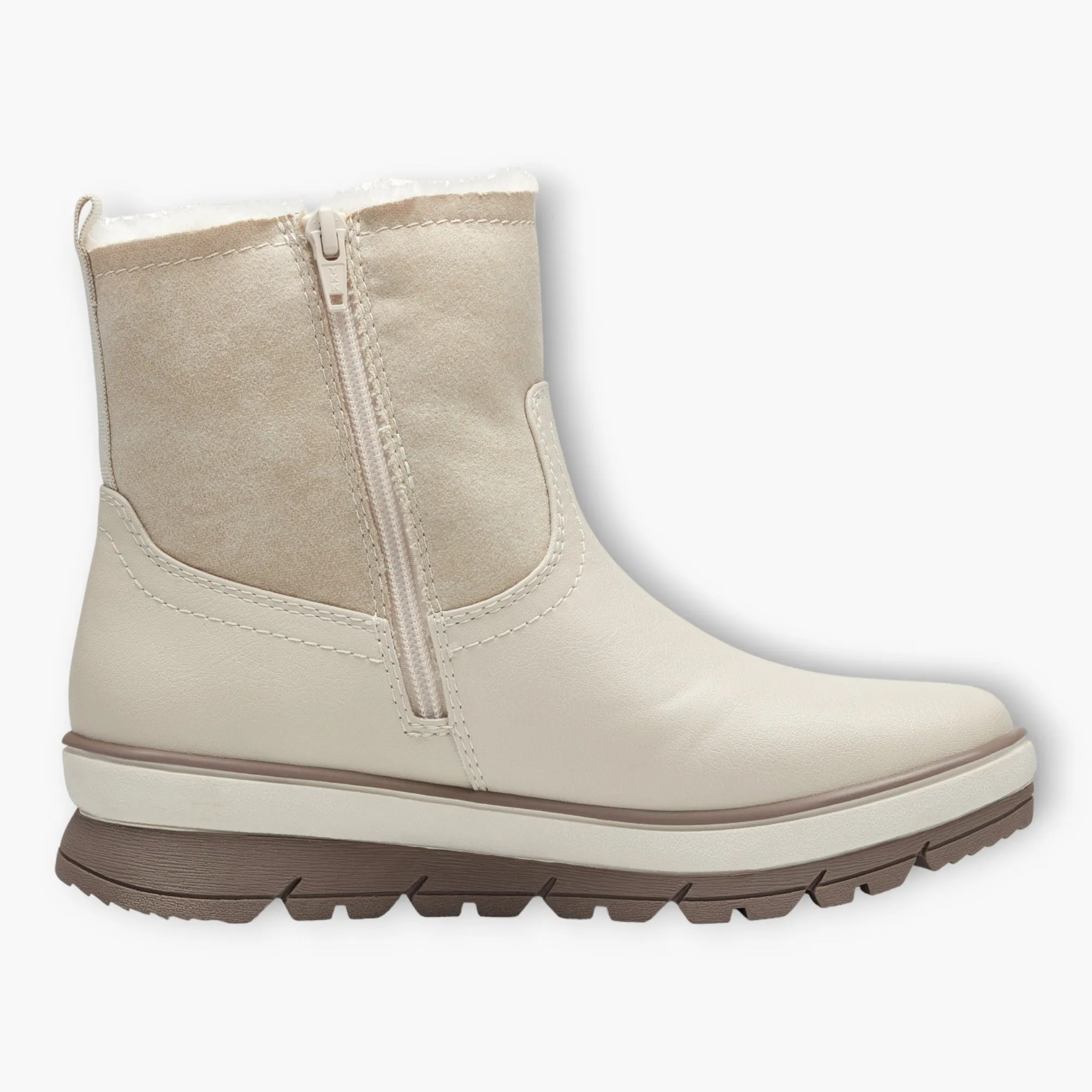 Ivory Women's Fur-Lined Boots with Wedge Sole