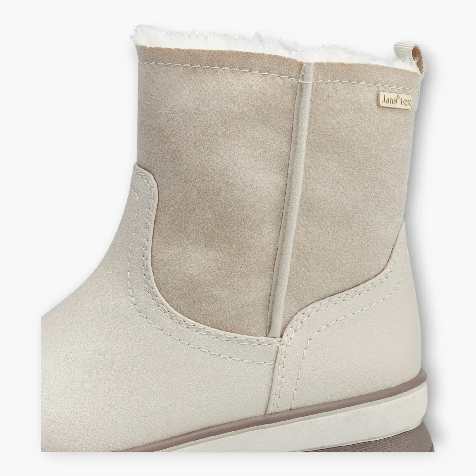 Ivory Women's Fur-Lined Boots with Wedge Sole