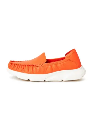 Leather Platform Moccasins Alisa - Orange