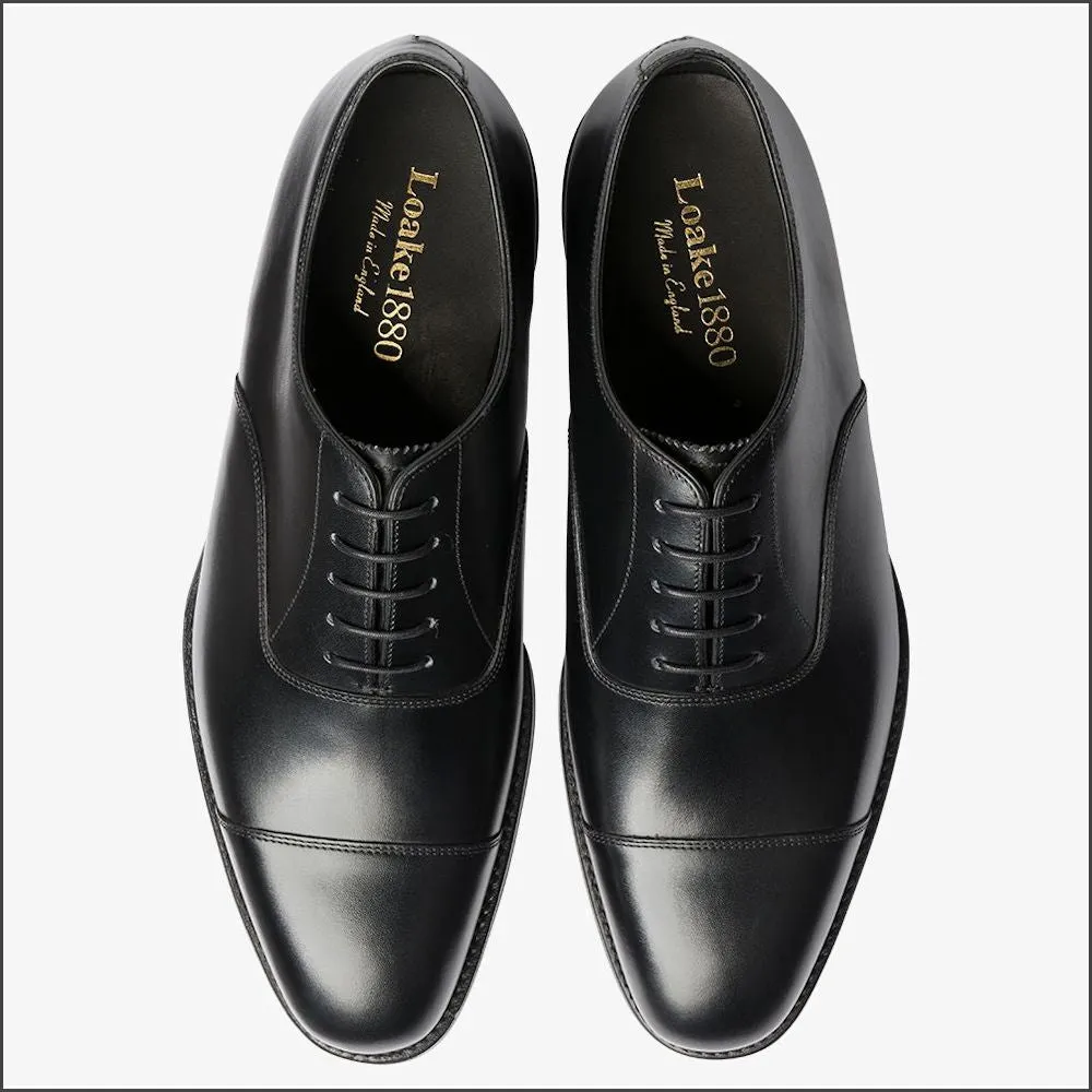 Loake Aldwych Black Calf Oxford Rubber Sole F Fit-