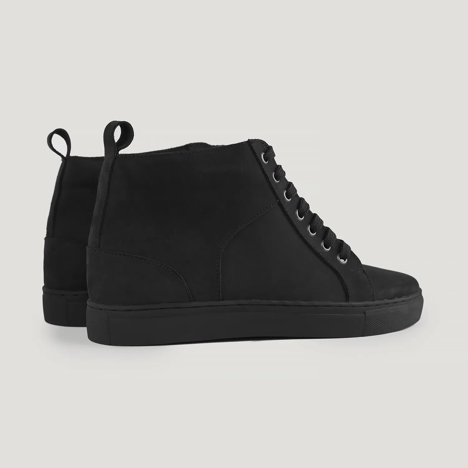 Marty High Top Black Nubuck Sneakers