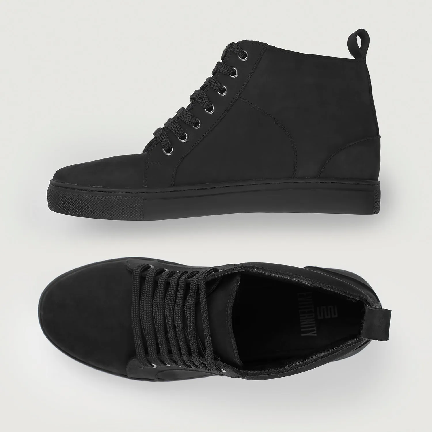 Marty High Top Black Nubuck Sneakers